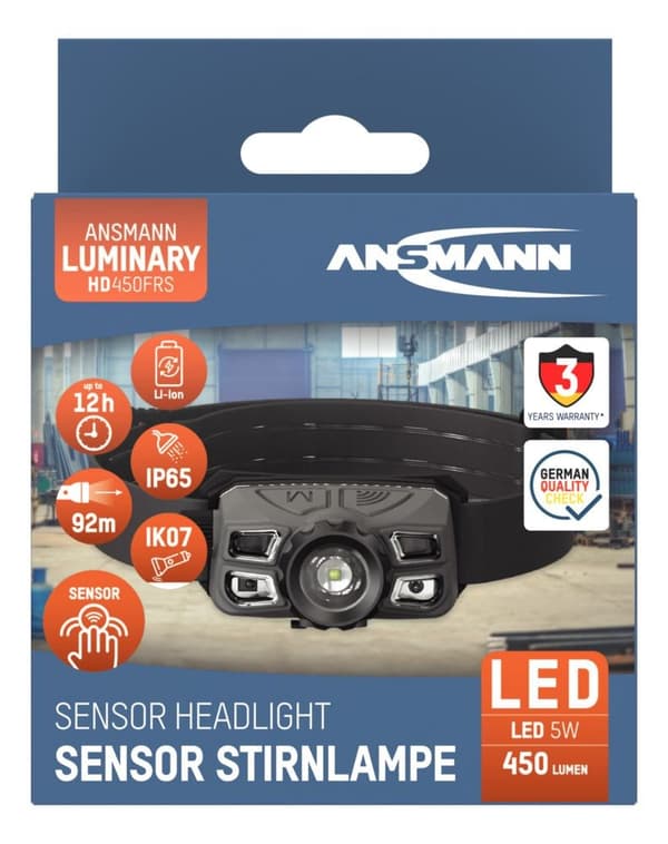Ansmann Headlight HD450FRS Dimmable Li