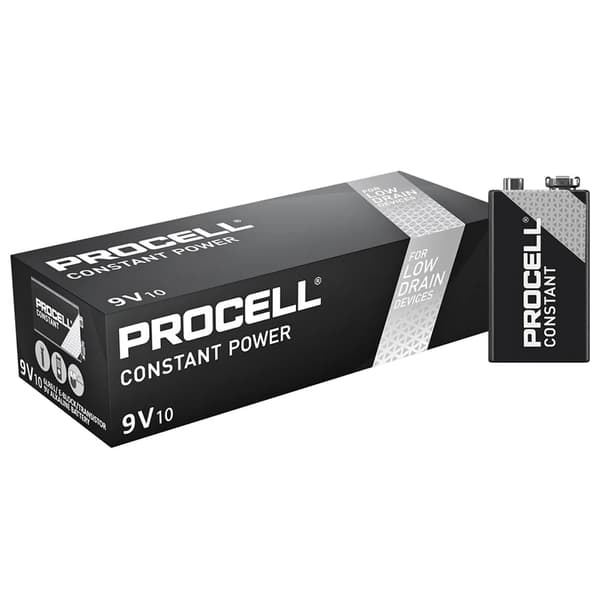 Batteri Duracell PROCELL Constant E-Blok, 6LR61, 9V (10-pak)