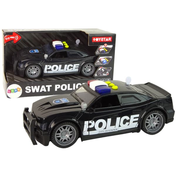 Poliisiauto 1:14 valolla ja äänellä, musta