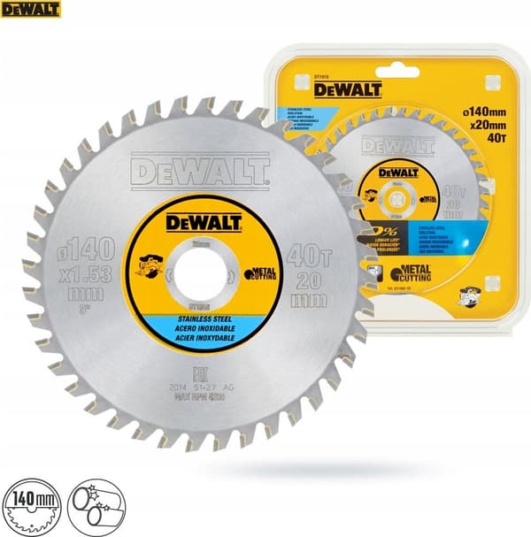 Dewalt Dewalt tilbehør 140 x 20 40t rustfrit stål bærbar