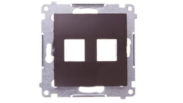 Kontakt-Simon Dual 2xRJ ICT stikdæksel Keystone flad messing (DKP2.01/46)