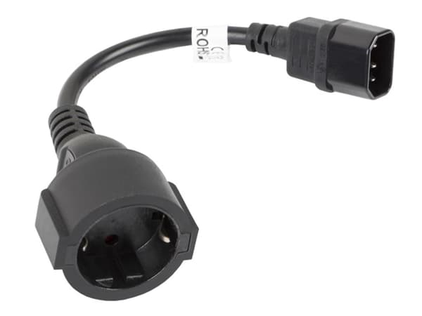 Strömkabel Lanberg C14/SCHUKO CEE7 Svart