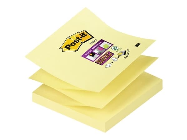 Super Sticky Notes 76x76mm 12x90K gul