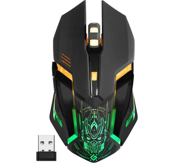 Defender TRIGGER GM-934 optisk trådløs mus 3200dpi sort LED GENOPLADELIG 6 knapper Gaming