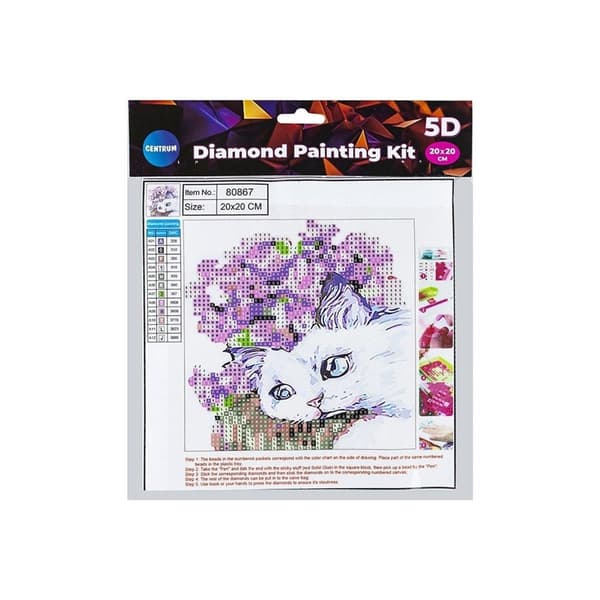 Diamantmosaik 5D - Kat&Blomster 20x20 80867