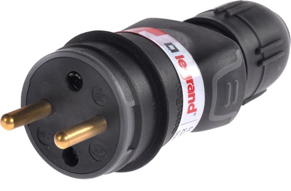 Legrand Bærbar Gummiprop 16A 2P+Z 230V IP44 sort - 50110