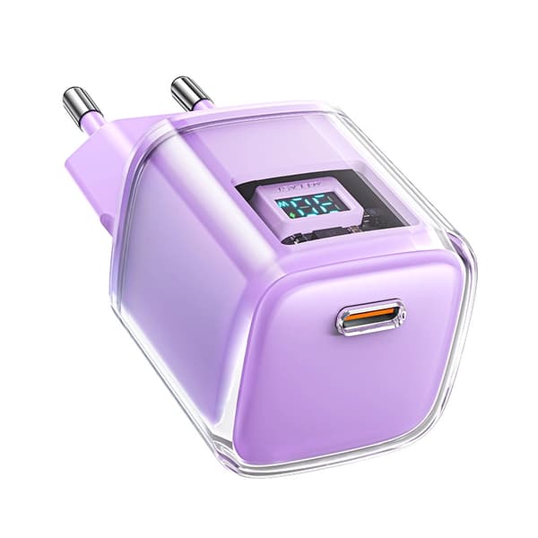 Vægoplader Acefast A53 Sparkling-serien PD 30W GaN (lilla)
