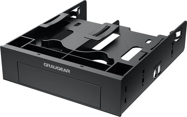 GRAUGEAR monteringsram för 2x 2.5\" och 3.5\" HDD/SSD i 5.25\"