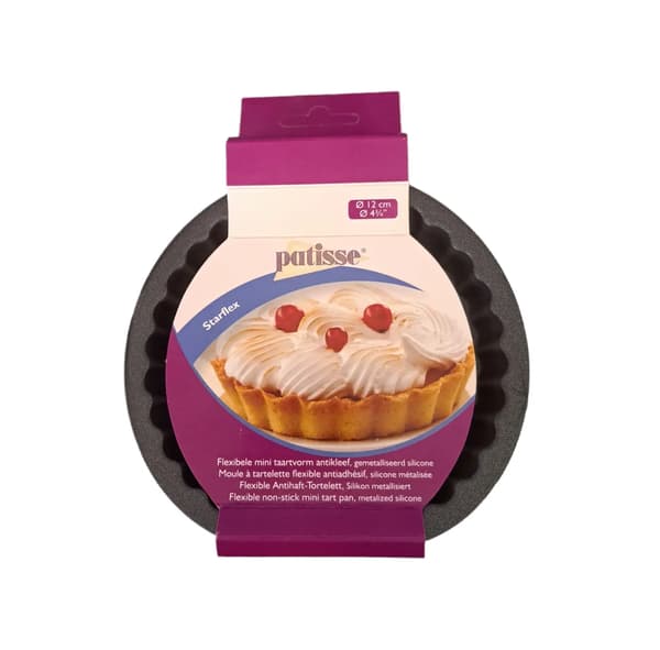 Patisse kageform 12 x 1,9 cm silikone sort