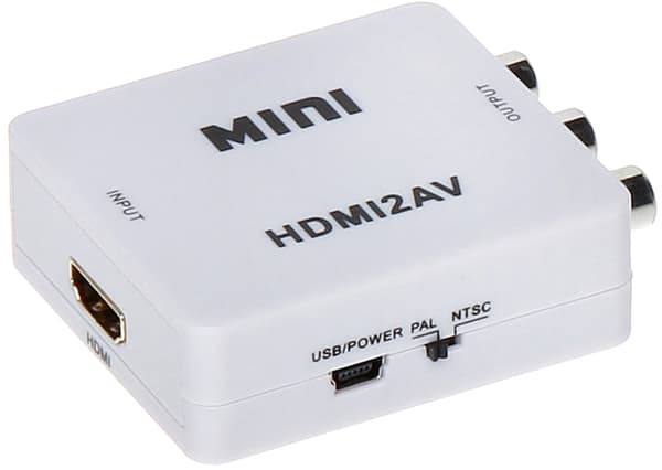 Sovitin AV RCA (Cinch) x3 - HDMI valkoinen (HDMI/AV)