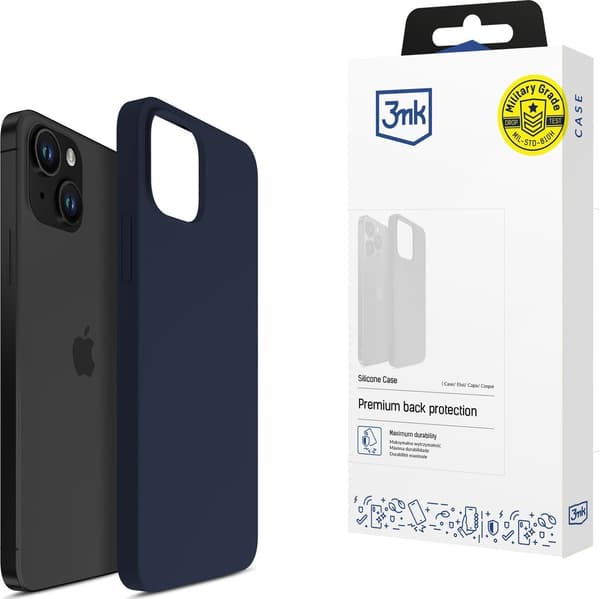 3MK Apple iPhone 15 Plus - 3mk Silikonskal Mörkblå