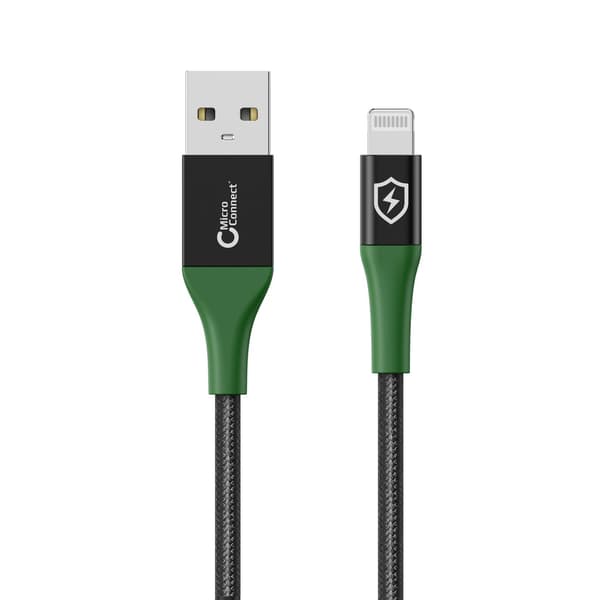 MicroConnect Smart Charge MFI USB-A - Lightning-kaapeli 2m Musta/Vihreä Smart Charge MFI USB-A - Lightning-kaapeli 2m Musta/Vihreä