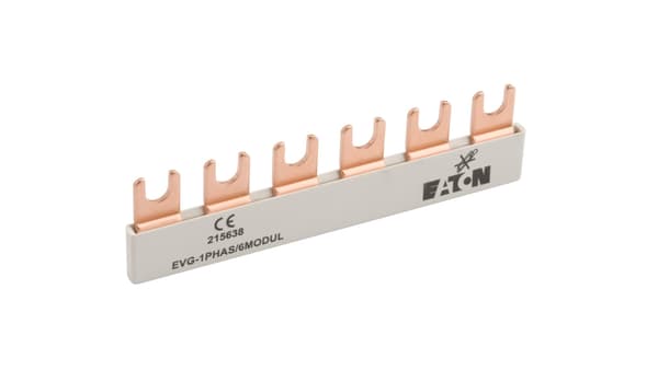 Liitäntäkisko 1P 63A 10mm2 haarukka (6 mod.) EVG-1PHAS/6MODULE 215638