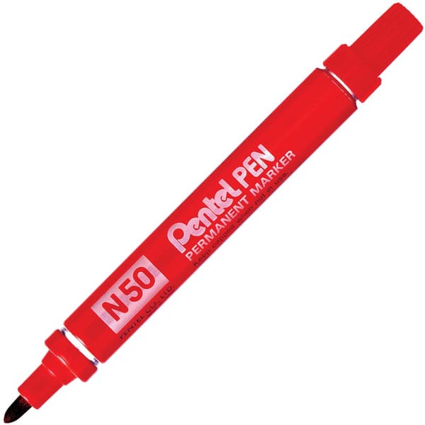 Pentel MARKER PENTEL N50 OKR.CON.B/RØD PERMANENT MARKER - N50B