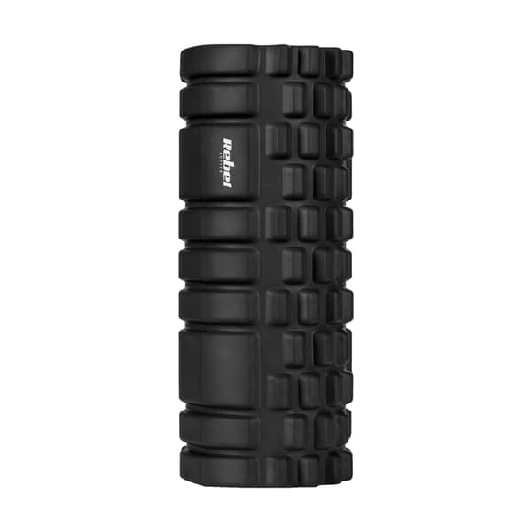 Rulle med fremspring til massage 14x33cm, farve sort, materiale EVA, REBEL ACTIVE