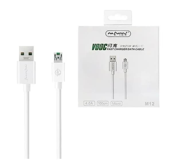 Kabel USB Nafumi USB-A - microUSB 1 m Vit (26635)