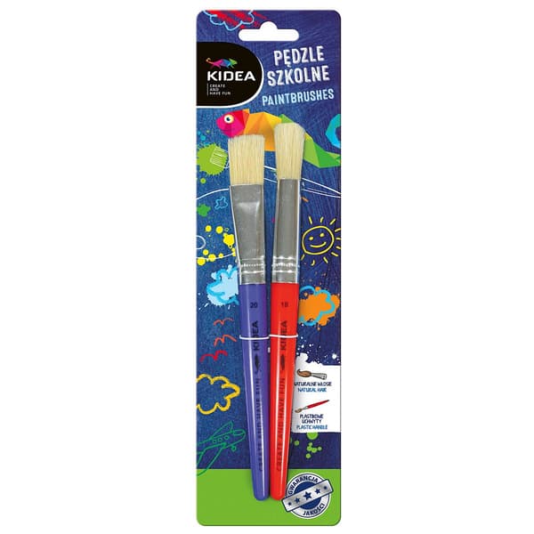 Set med 2 Kidart tjocka pedzlar. DERFORM