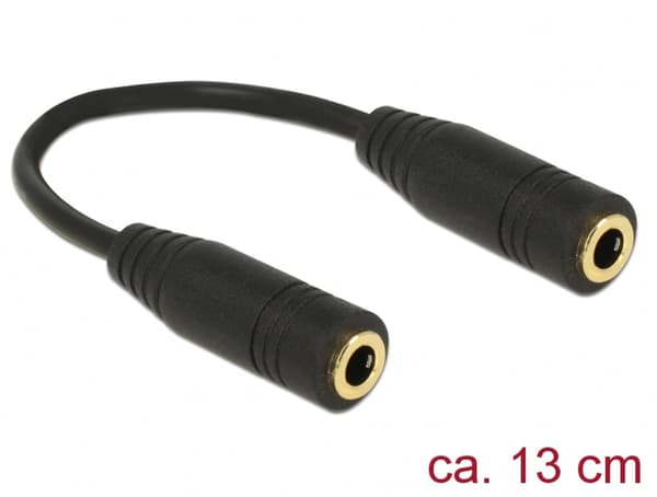 Kaapeli Delock Jack 3.5mm - Jack 3.5mm 0.1m musta (65896)