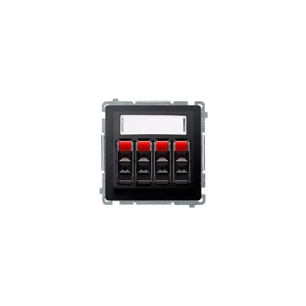 Simon Basic Quad högtalaruttag med beskrivande fältmodul utan BMGL34.01/12
