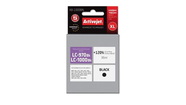 ACTIVEJET BROTHER MUSTE LC1000BK LC970BK MUSTA AB-1000BN