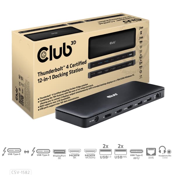 Club 3D 12-i-1 Thunderbolt 4 Station/Replikator (CSV-1582)