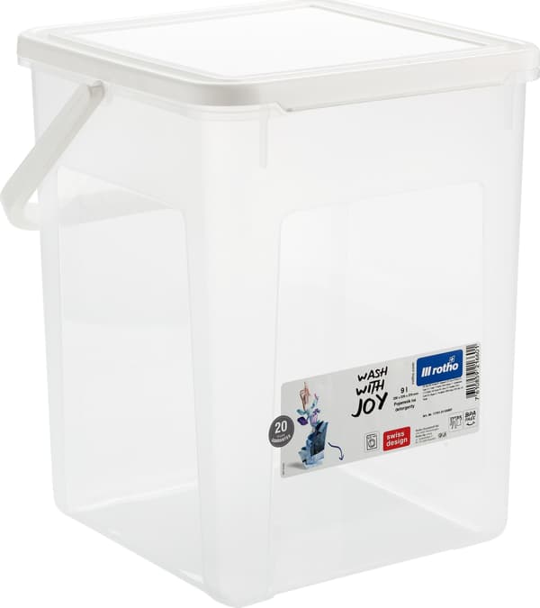 Tablettpulverbehållare 5 kg 9 L Rotho transparent