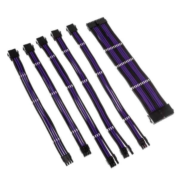 Kolink Core Adept flätad kabelförlängningssats - Jet Black/Titan Purple