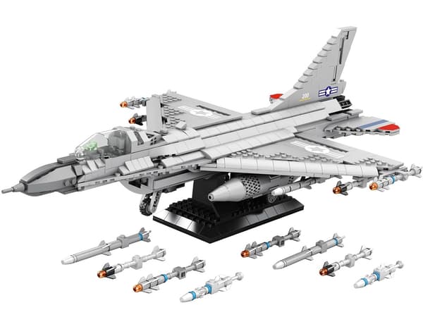 Reobrix F16 stridsflygplan byggklossar 1337 delar A5801