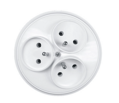 ECO Triple stikkontakt med/u /montering i PK60/ hvid PT-36C