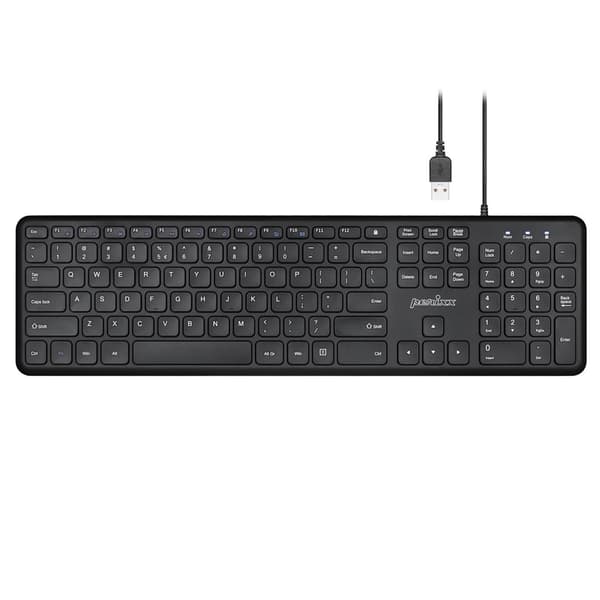 Perixx PERIBOARD-210 sakse kablet tastatur, ultrafladt, sort