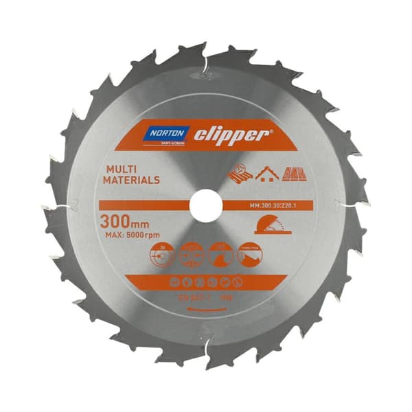 NORTON RUNDSAV 300mm x 30mm x 20z MULTI MATERIALER NEDRIVNING (3,2/2,2)