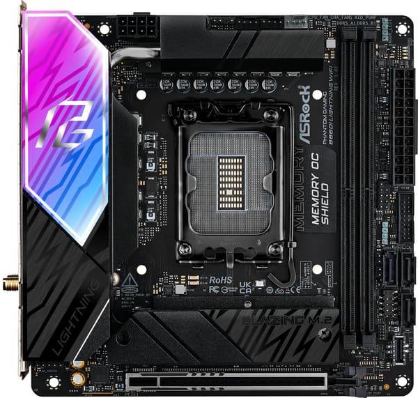 ASRock Phantom Gaming B860I Lightning WiFi - bundkort - mini ITX - LGA1851 Socket - B860