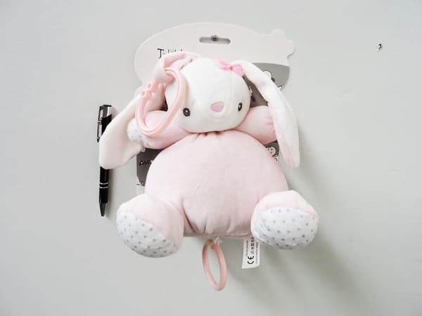 SPILLEBOKS - 93195 - KANIN - HVID/PINK - 18 cm