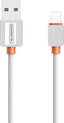 USB-KABEL IPHONE 2A SOMOSTEL VIT 2000mAh SNABBLADDARE 1M POWERLINE SMS-BP03 15ST PRESENTATÖR