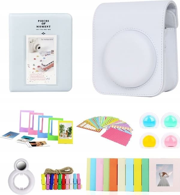 LoveInstant Sæt 8i1 Tilbehør til Fujifilm Instax Mini 12/Hvid