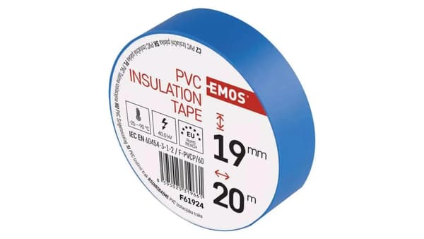Isoleringstejp PVC 19mm/20m blå F61924 /10st /