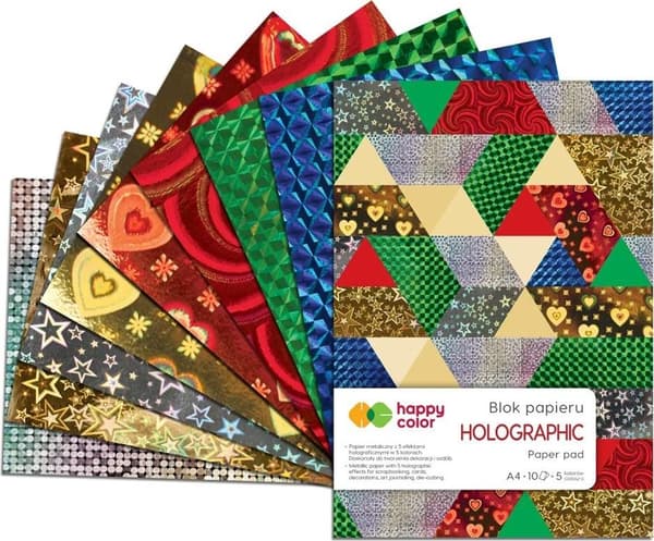 Block A4/10K Holografisk 70g HAPPY COLOR