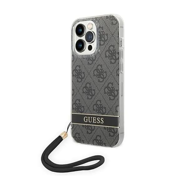 Guess GUOHCP14LH4STK iPhone 14 Pro 6.1 \"musta / musta Hardcase 4G Print Strap