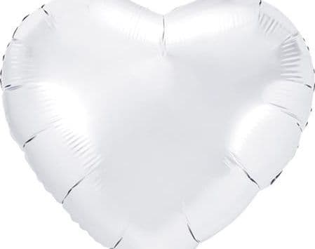 Party Deco Folieballon hjerte, hvid, 45cm universal