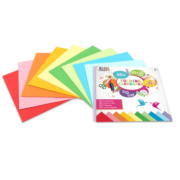 Foldede ark 20x20cm, 110 GSM, 50 ark