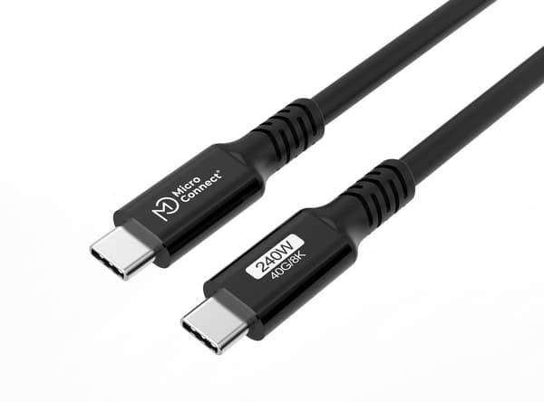 MicroConnect USB-C til USB-C kabel 3m Premium, 240W, 40Gbps, USB4 Gen 3x2