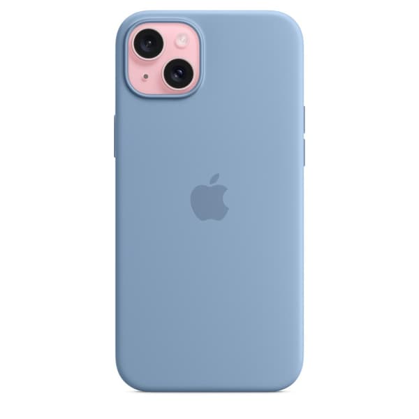 Apple alkuperäinen iPhone 15 Plus silikonikuori MagSafella - Talvisininen