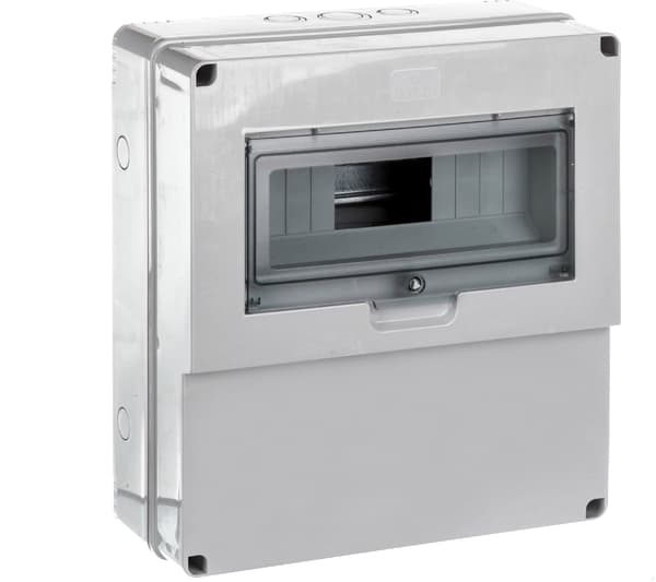 Bygge eltavle tom 12 mod.3 stikkontakter uden huller grå EC69004
