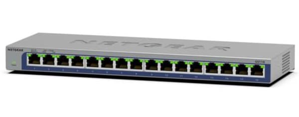 NETGEAR GS116v3 - Switch - ohanterad - 16 x 10/100/1000 - skrivbordsmodell, väggmonterbar