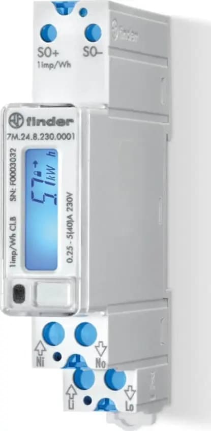 Finder Energimåler Enfaset 40A LCD7M.24.8.230.0001