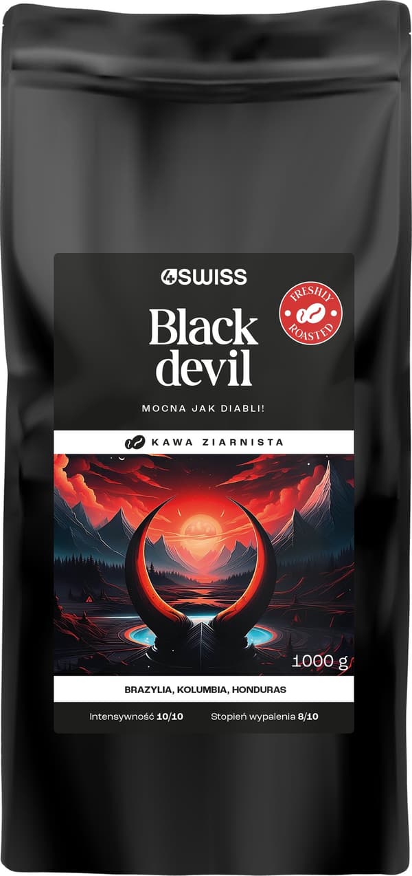 Kaffebønner 4Swiss Black Devil friskristede 1 kg