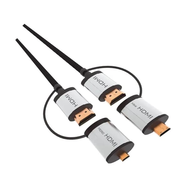 OMEGA HDMI KABEL KABEL+ADAPTER MINIHDMI & MicroHDMI HDMI KABEL V.1.4 + MINIHDMI ADAPTER & MicroHDMI 1.5M SORT [43865]