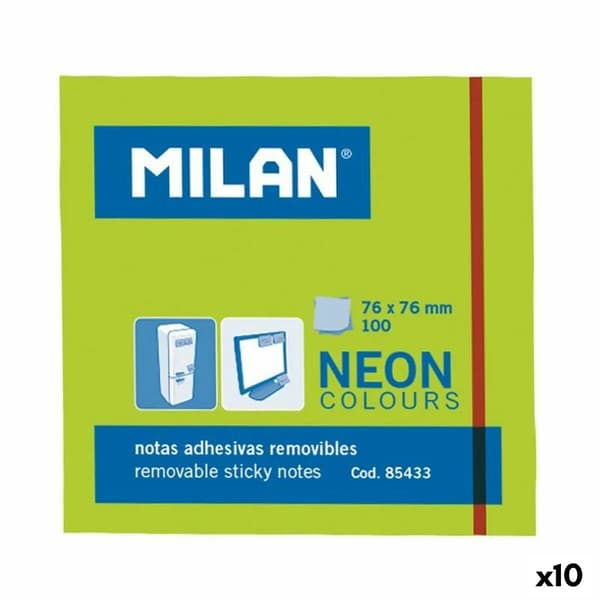 Tarralaput Milan 76 x 76 mm Vihreä 10 osaa