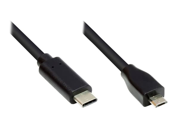 Good Connections USB-kabel USB2.0-kabel Micro B-C sort 1m