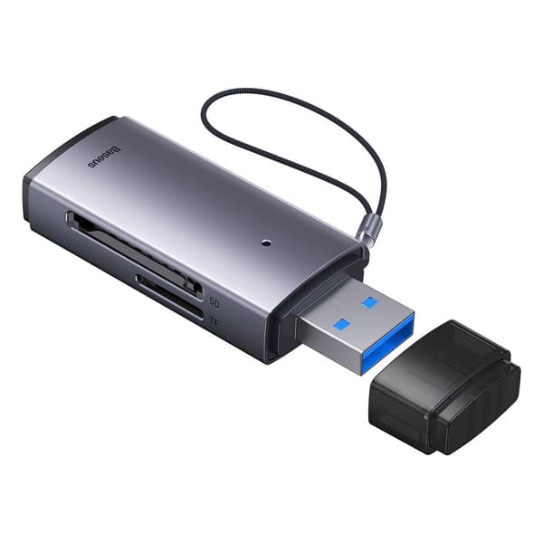 Baseus Lite Series Adapter SD/TF USB kortlæser grå (WKQX060013)